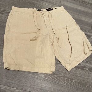 Black Brown 1826 Men's Beige Flat Front Shorts